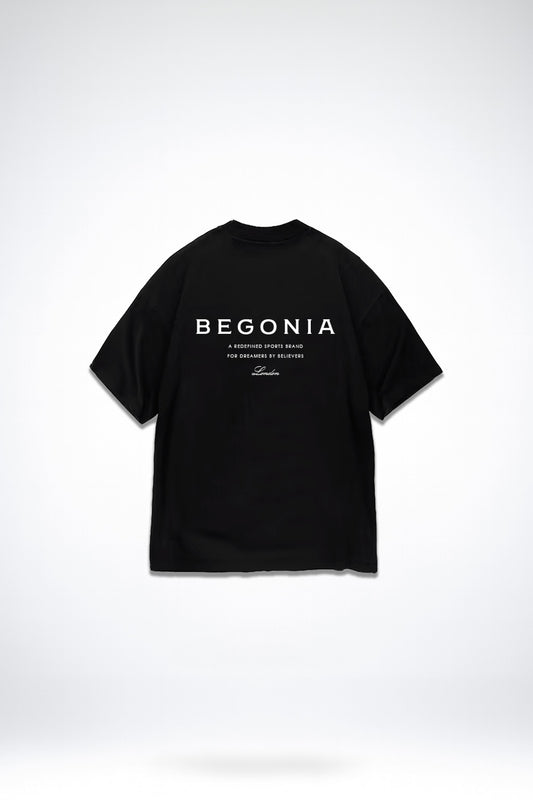 BEGONIA BLACK OVERSIZED T-SHIRT