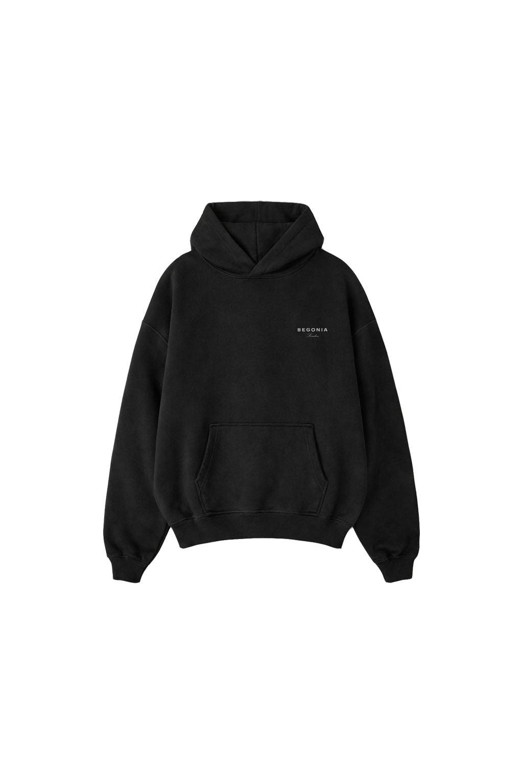 BEGONIA Oversized Black Hoodie