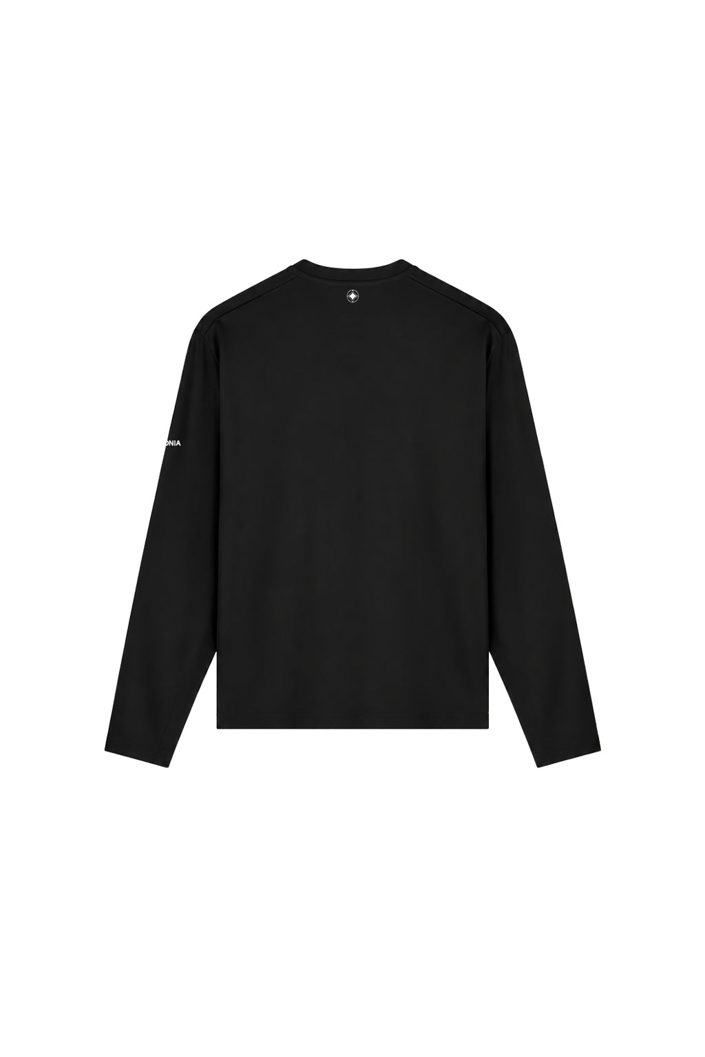 Black seamless long sleeve tee, back