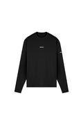 Black seamless long sleeve tee, front